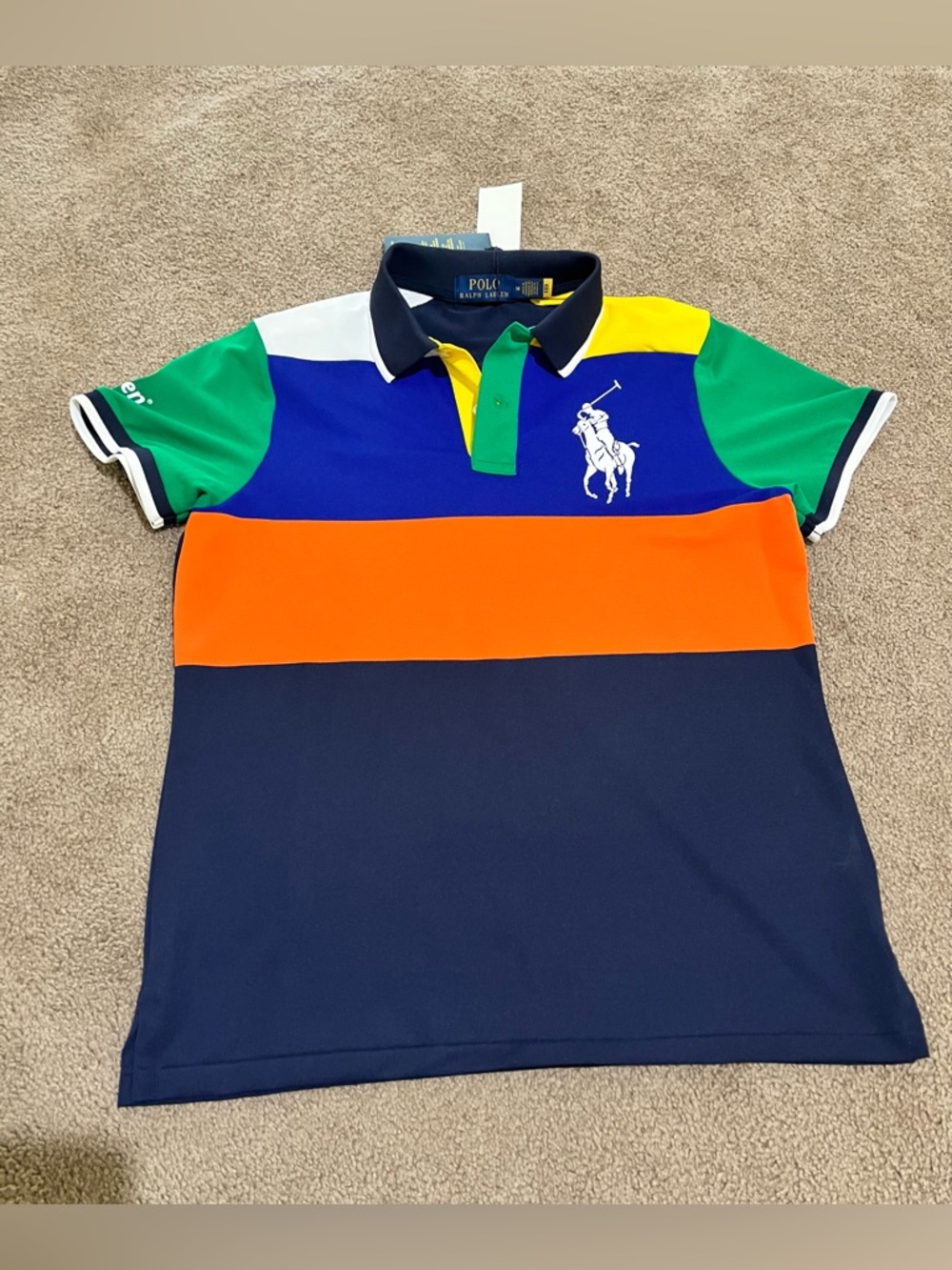 Polo Ralph Lauren  Colorblock Polo Shirt - Navy/Orange/Green/Blue